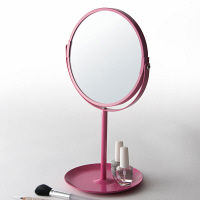 永井興産 ラウンド卓上ミラー　PUT（プット） VPK（ビビットピンク）幅190×奥行145×高さ315mm　NK-263　1台（直送品）