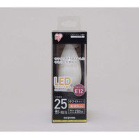 アイリスオーヤマ LEDフィラメント電球 小形 ホワイト 電球色25形相当（230lm） LDC2L-G-E12-FW（直送品）