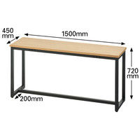 アスプルンド　ブラックフレームカウンター（コンセント付き）　ロータイプ　ナチュラル　幅1500×奥行450×高さ720mm　1台