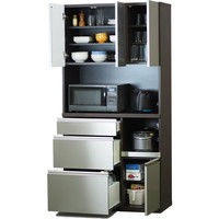 高橋木工所 エイク90オープン 食器棚 幅897×奥行401×高さ1800mm LGステン 1台（直送品）