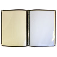 メニューファイル 4穴リング  茶 シンビ 耐熱 スリムB-ABW