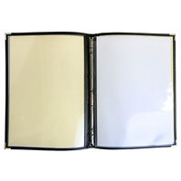 メニューファイル 4穴リング  黒 シンビ 耐熱 スリムB-ABW