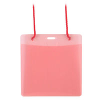 【アウトレット】【Goエシカル】訳あり プラス カラーイベント名札 PP素材 イベントサイズ 赤 1パック（50組） 84907