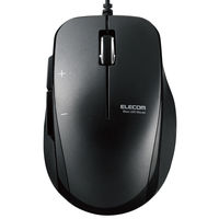 マウス 有線 5ボタン ブルーLED 拡大縮小機能 手になじむ ブラック M-A-BL09UBBK エレコム 1個（直送品）