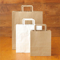 【復活特別価格】アスクル　平紐 クラフト紙手提袋ベーシック　260×230×120ｍｍ　 茶無地　 900枚（300枚入×3箱） オリジナル