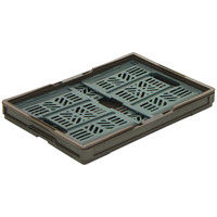 【折りたたみコンテナ】 エコン 折りたたみバスケット ハンドル付 ブラウン×グレー ＃38 1セット（5個：1個×5）