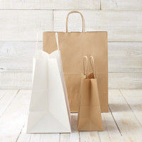 アスクル　丸紐 　クラフト紙手提袋ベーシック 180×210×100ｍｍ　 茶 無地　1セット（900枚：300枚入×3箱）  オリジナル