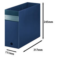 キングジム　ファイバリッツ　ボックスファイル（透明）　Ａ４　背幅１１１ｍｍ　ネイビー　ＦＶ４９０３Ｔネイ　３個