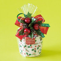 ヘッズ クリスマス柊丸底布バスケット-S XHI-RSB 1セット（40個：10個×4パック）（直送品）