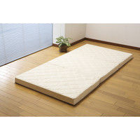 高弾力三つ折バランスマットレス ダブル ブラウン 幅1400mm 奥行1950mm 高さ80mm（直送品）