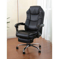 スライドフットレスト付きオフィスチェア 幅680mm 奥行670mm 高さ1010mm（直送品）