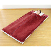 遠赤綿入りあったか寝袋タイプボリューム敷パッド ブラウン 幅1000mm 奥行2050mm（直送品）