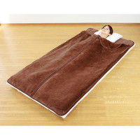 遠赤綿入りあったか寝袋タイプボリューム敷パッド ワイン 幅1000mm 奥行2050mm（直送品）