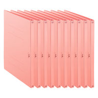 プラス たすけあ 利用者カルテ フラットファイル 1袋(10冊入) ピンク FL-805FF 介護 ラミネート加工 A4