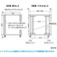 サンワサプライ 19インチサーバーボックス（9U） ブラック CP-SVNC3 1台（直送品）