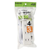 延長コード 電源タップ コンセント 3m 2ピン 4個口 スイングプラグ ホワイト T-S02N-2430WH エレコム 1個
