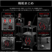 【車上渡し】 バウヒュッテ 昇降式スピーカースタンド ブラック 幅400×奥行400×高さ750mm 1セット（3台入り）（直送品）