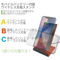 エアージェイ QI対応 スタンド型モバイルワイヤレス充電パッド AWJ-MB10 GY（直送品）