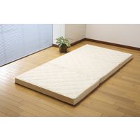 高弾力三つ折バランスマットレス ダブル ブラウン 幅1400mm 奥行1950mm 高さ80mm（直送品）