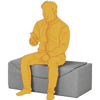 弘益 クレセント ソファ 1人掛け レッド 幅1000 CRS-100（RD） 1個（直送品）