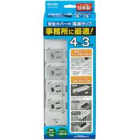 朝日電器 カバー付事務所向けタップ4P OAT-JPC43B 1個
