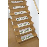 サンコー 足元見やすい階段マット リーフ ライトベージュ KO-49 1セット