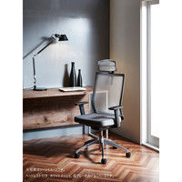 【軒先渡し】関家具 オフィスチェア A01-S-ヘッド無/ハンガー有/背BK/肘可動/座GY グレイ 238314 1脚（直送品）
