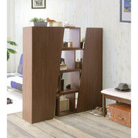 【車上渡し】関家具 スライドシェルフ ダイナ BR ブラウン 幅946～1750×奥行290×高さ1403mm 310015 1台（直送品）