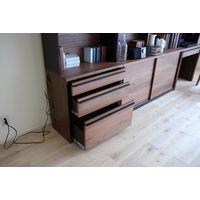 【車上渡し】 関家具 リビングボード デコラ チェスト ブラウン 幅702×奥行390×高さ1800mm DECORAC 1台（直送品）