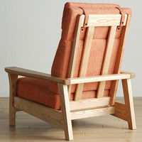 【車上渡し】 関家具 パーソナルチェア 極しゃもじ タモナチュラル/ピラティスオレンジ 幅810mm SYAMOJIPTNPRO 1台（直送品）