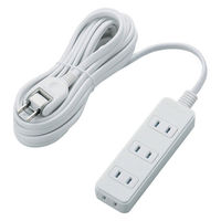 延長コード 電源タップ コンセント 5m 2ピン 4個口 ほこりシャッター 白 T-ST02N-2450WH エレコム 1個（直送品）