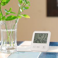 エンペックス気象計 デジタルミニ温湿度計・時計 白 TD-8321 1個