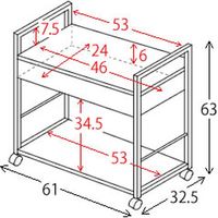 宮武製作所 サイドワゴン 幅610×奥行325×高さ630mm ナチュラル CW-9C_NA 1台（直送品）
