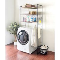 宮武製作所 ランドリーラック 幅900×奥行400×高さ1905mm ブラック SH-X6590_BK 1台（直送品）