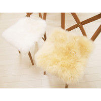 萩原 ムートンクッション M-511 幅380×奥行380mm ホワイト 240549607 1個（直送品）