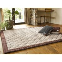 萩原 ラグ For Two チェック 幅1850×奥行1850mm レッド 240601601 1枚（直送品）