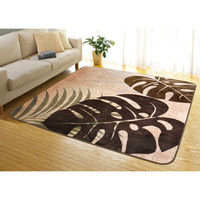 萩原 ホットカーペットカバー ボタニカル 幅1850×奥行1850mm ベージュ 240608504 1枚（直送品）