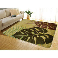 萩原 ホットカーペットカバー ボタニカル 幅1850×奥行1850mm グリーン 240608506 1枚（直送品）