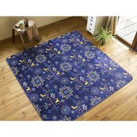 萩原 ホットカーペットカバー クロッシェ 幅1850×奥行1850mm ブルー 240609005 1枚（直送品）