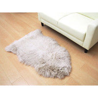 萩原 ムートンフリース SX-1009 幅600×奥行900mm ライトブラウン 240609304 1枚（直送品）