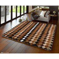 萩原 ムートンラグ YDR12000 幅2000×奥行2000mm ブラウン 240609413 1枚（直送品）