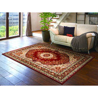 萩原 ウィルトンラグ シャハリヤ 幅2400×奥行2400mm レッド 240611521 1枚（直送品）