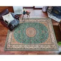 萩原 ウィルトンラグ ローサマルカンド 幅2400×奥行2400mm ブルー 270055925 1枚（直送品）