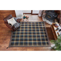 萩原 インド綿ウール混ボンディングラグ メルモ 幅1850×奥行1850mm ブルー 270065515 1枚（直送品）