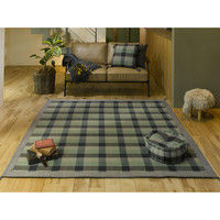 萩原 インド綿ウール混ボンディングラグ メルモ 幅1300×奥行1850mm グリーン 270065556 1枚（直送品）