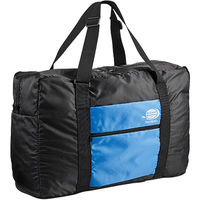 サンワダイレクト 折りたたみバッグ（旅行＆スーツケース対応・軽量・31リットル・ブラック×ブルー） 200-BAG076BLB 1個（直送品）