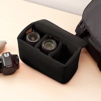 サンワダイレクト インナーカメラバッグ（ソフトクッションボックス・ワイドサイズ・ブラック） 200-BG019LBK 1個（直送品）