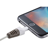 サンワダイレクト ケーブル保護カバー（断線防止・iPhone・USBケーブル・ケーブルプロテクター） 200-CA024GY 1個（直送品）