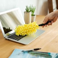 サンワダイレクト ハンディモップ（クリーニング・伸縮可能・マイクロファイバー・2WAY・角度調整・イエロー） 200-CD038Y 1個（直送品）