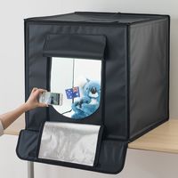 サンワダイレクト 撮影キット（撮影スタジオ・撮影ボックス・LEDライト付8000ルーメン・60×60cm・折りたたみ可能） 200-DG017 1個（直送品）